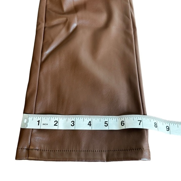 MOTHER Mid Rise Ankle Dazzler Brown Faux Leather Pants - Picture 10 of 10